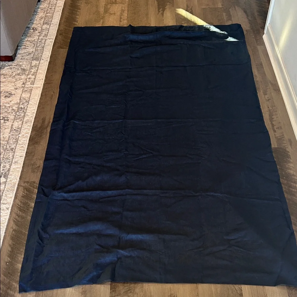 Quince 48x84 European Linen True Blackout Curtain Navy